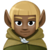 🧝🏿‍♂️ man elf: dark skin tone display on Facebook